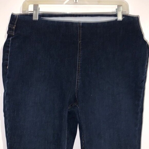 Denim & Co. Womens Plus Size 14P Dark Wash Stretch Denim Slim Leg Jeans Comforta - Picture 3 of 10